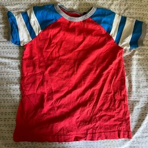 Mini Boden Red and Blue Kids retro style Shirt  fits 7-8